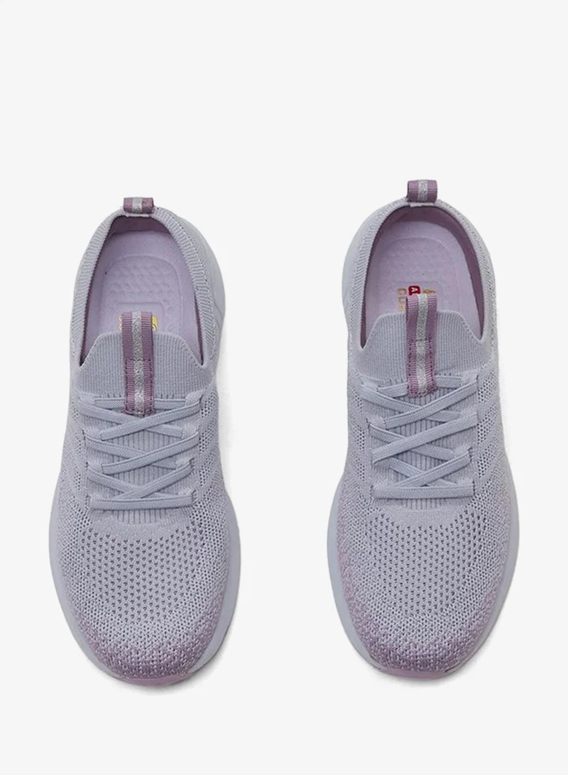 CAMPUS L.Gry/Lavender Women’s Lavender Comfort Sneakers – Stylish Knit Pattern Shoes with Pop of Pink Accent for Women | Best Price UAE