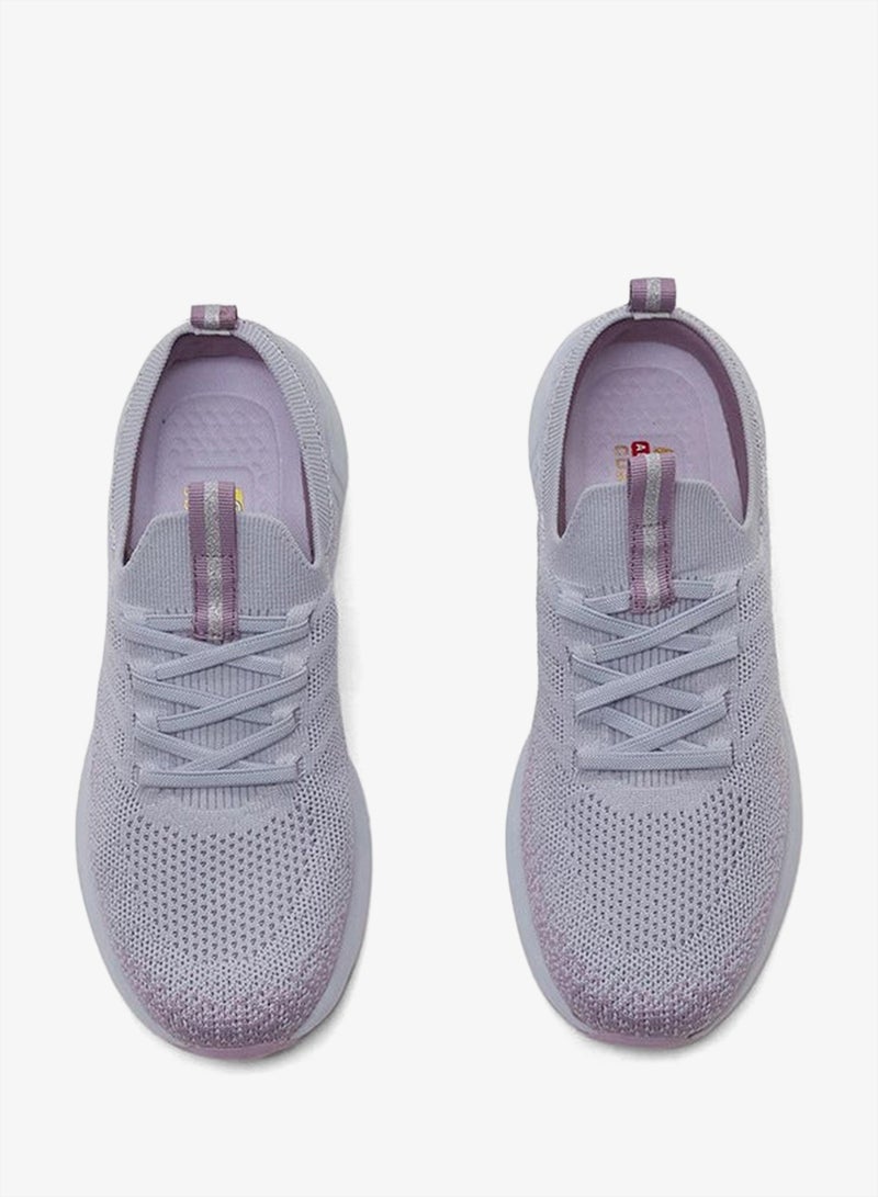 كامبس أحذية رياضية نسائية بيضاء مريحة بنمط محبوك أنيق مع لمسة وردية - Image 4