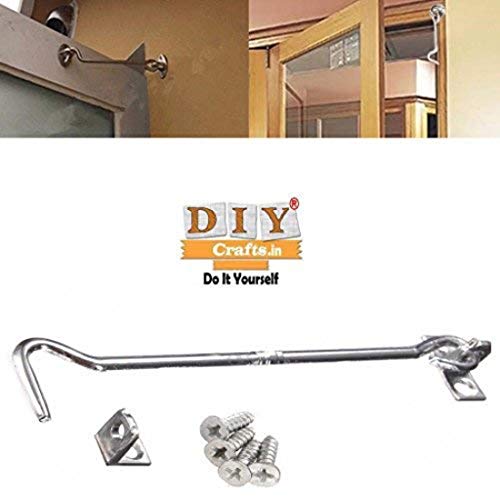 DIY Crafts Style No # 1, Silver, 3 Pcs Cabinet Door Gate Window Latches Hook & Eye Wind-Proof Silent Lock fo (Style No # 1, Silver) - Image 2