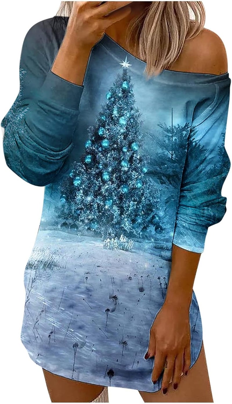 woobles Women Chrismas Jumper Pullover Novelty Funny Graphic Long Sleeve T-Shirts Xmas Casual Sweatshirt Crew Neck Long Sleeve Pullover Tops Blouse Christmas T Shirt for Women Girls - Image 1