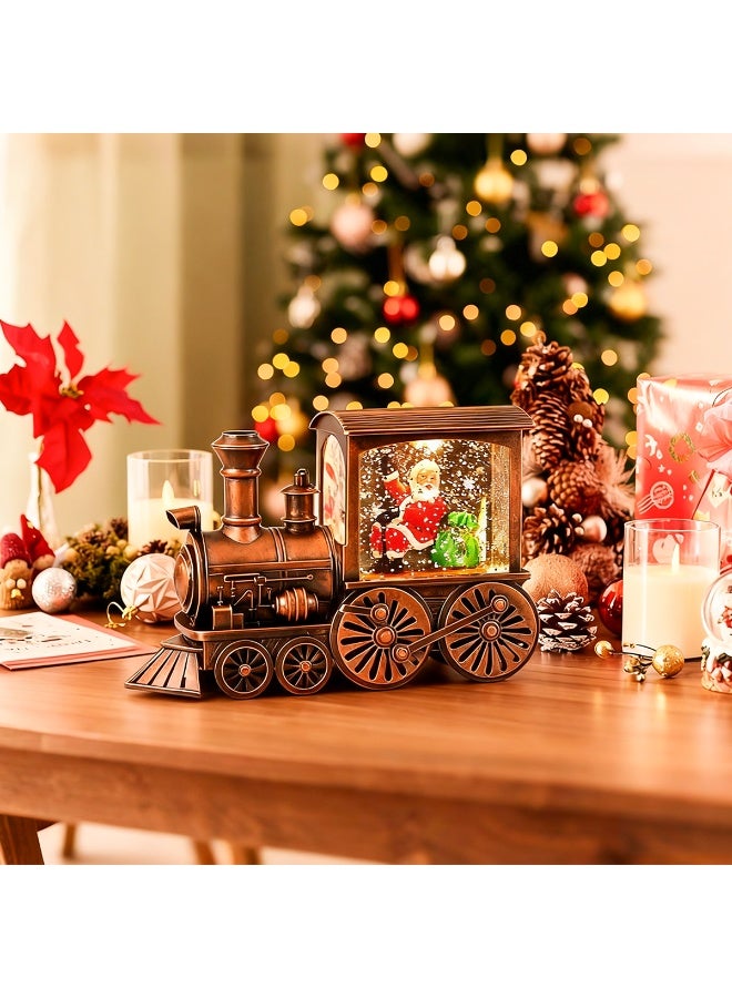 تابيت كرة ثلجية على شكل قطار مزينة بفوط مائية لامعة، فانوس مائي لعيد الميلاد، ديكور منزلي، هدايا زينة للطاولة، كرة بلورية لعيد الميلاد - البطاريات غير مشمولة (سانتا كلوز) - Image 2