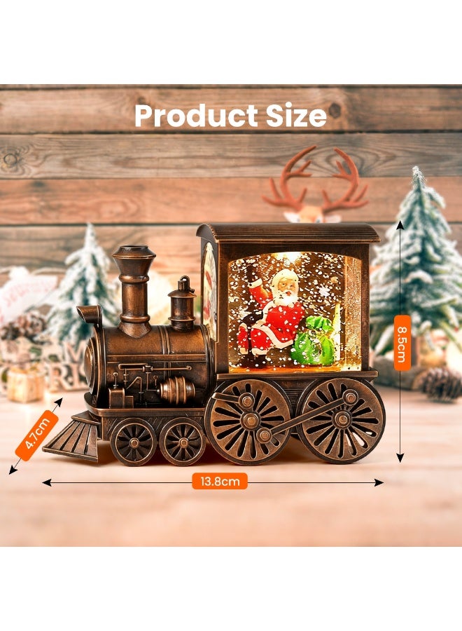 تابيت كرة ثلجية على شكل قطار مزينة بفوط مائية لامعة، فانوس مائي لعيد الميلاد، ديكور منزلي، هدايا زينة للطاولة، كرة بلورية لعيد الميلاد - البطاريات غير مشمولة (سانتا كلوز) - Image 4