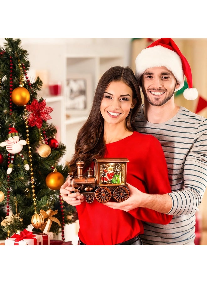 تابيت كرة ثلجية على شكل قطار مزينة بفوط مائية لامعة، فانوس مائي لعيد الميلاد، ديكور منزلي، هدايا زينة للطاولة، كرة بلورية لعيد الميلاد - البطاريات غير مشمولة (سانتا كلوز) - Image 3