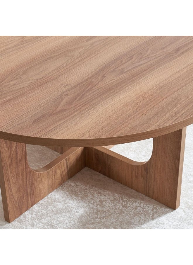 DANUBE HOME Ren Coffee Table Multifunctional Living Room Table Space Saving Center Table Modern Design Furniture For Home Living Room L100Xw100Xh45Cm-Natural Walnut  - Image 3