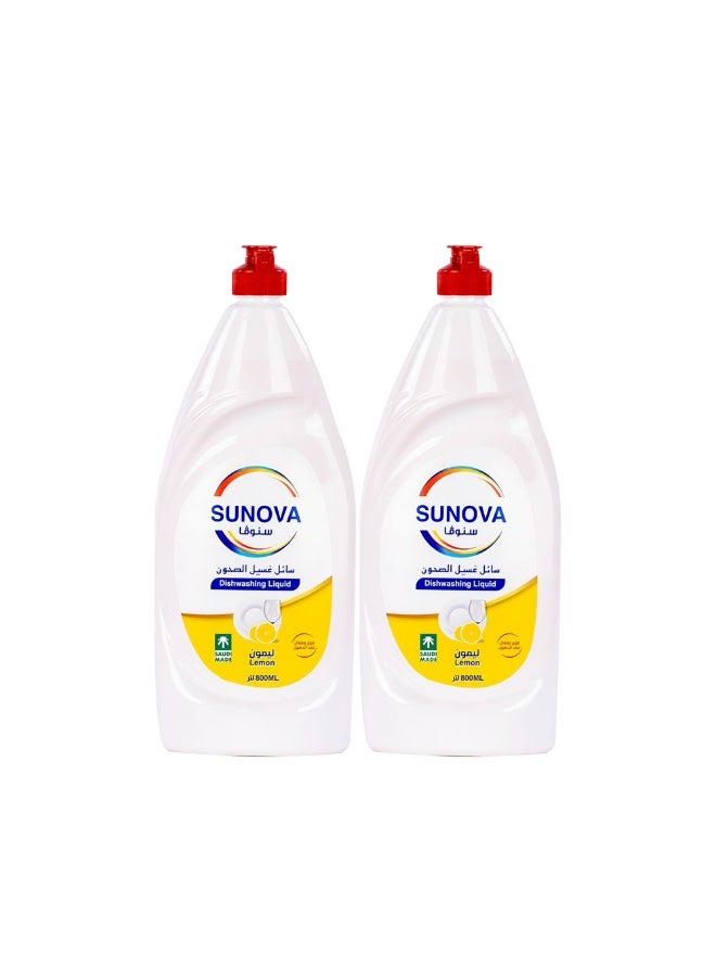 Dishwashing Liquid, Lemon Scent, 2*800 ml