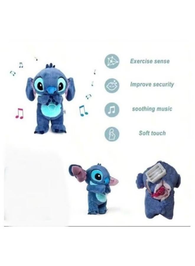 ستيتش دمية دب تتنفس مع موسيقى وأضواء – لعبة تفاعلية محشوة للأطفال والكبار - Image 3