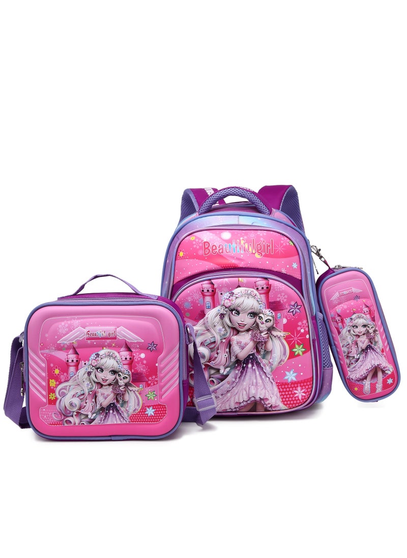 Stargold Baby Backpack 3Pcs Combo For Baby Girl With Adjustable Strap For School 14 Inch - Image 1