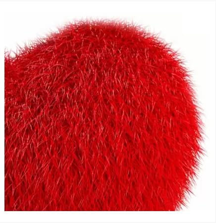 Heart Fur Cushion Pillow for Home Decor Sofa Kids Girls Car 16 x 16 Inch Microfibre Solid Cushion Pack of 1 Red  - Image 4