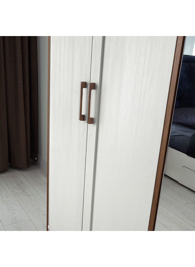 DANUBE HOME Gordion 5-Door Wardrobe Extra Sturdy Closet, Clothes Storage Cupboard Modern Design Space Saving Cabinet for Bedroom L 243 x W 60 x H 220 cm Light Cream  - Image 4