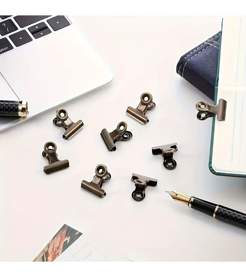 26 Bronze Colored Photo Album Clips 4 Color Set Black Silver Golden Binder Office Supplies Photo Pictures Art Crafts Food Packaging Organizational Tool - Image 2