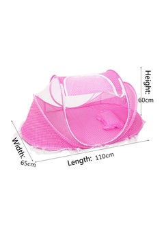 MIXDE Baby Mosquito Net Portable Folding Baby Travel Bed Crib with Mattress Pillow Bag Pink  - Image 5