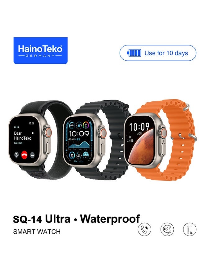 Haino Teko Haino Teko SQ-14 Ultra Smart Watch – Waterproof, 10 Days Battery Life, AMOLED Display, with 3 Pairs of Straps – Silver Dial - Image 2