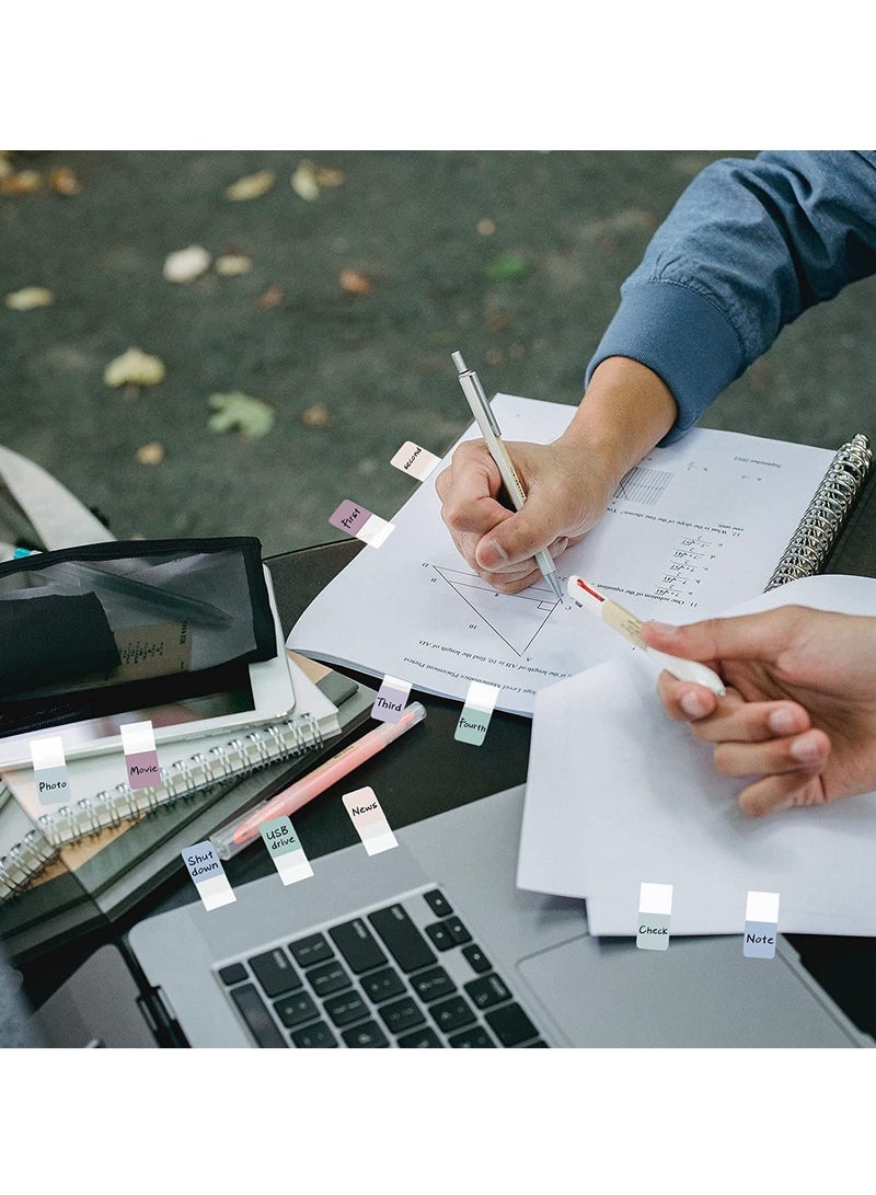 Sticky Index Tabs, Colored Adhesive  2 Size Writable and Repositionable File Reading Flags for Pages or Book Markers, Notes, Books, Paper, Classify File 520 Pieces - Image 3