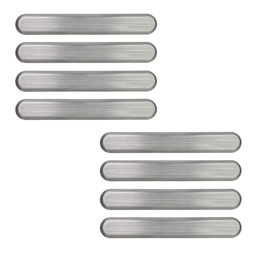 Nicerity 8Pcs Blind Tracks Bricks Strips Sidewalk 304 Stainless Steel,8.85" Boards Blind Road Boards Tactile Paving Tiles Pathways Patios Convenient (Silver) - Image 1