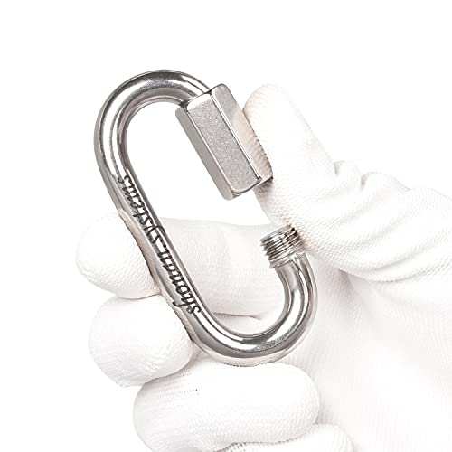 Shonan.Systems SHONAN 3 Inch Stainless Steel Chain Quick Links- 4 Pack 5/16” Large Locking Carabiners Heavy Duty Chain Connector, 1250 Lbs Capacity - Image 4