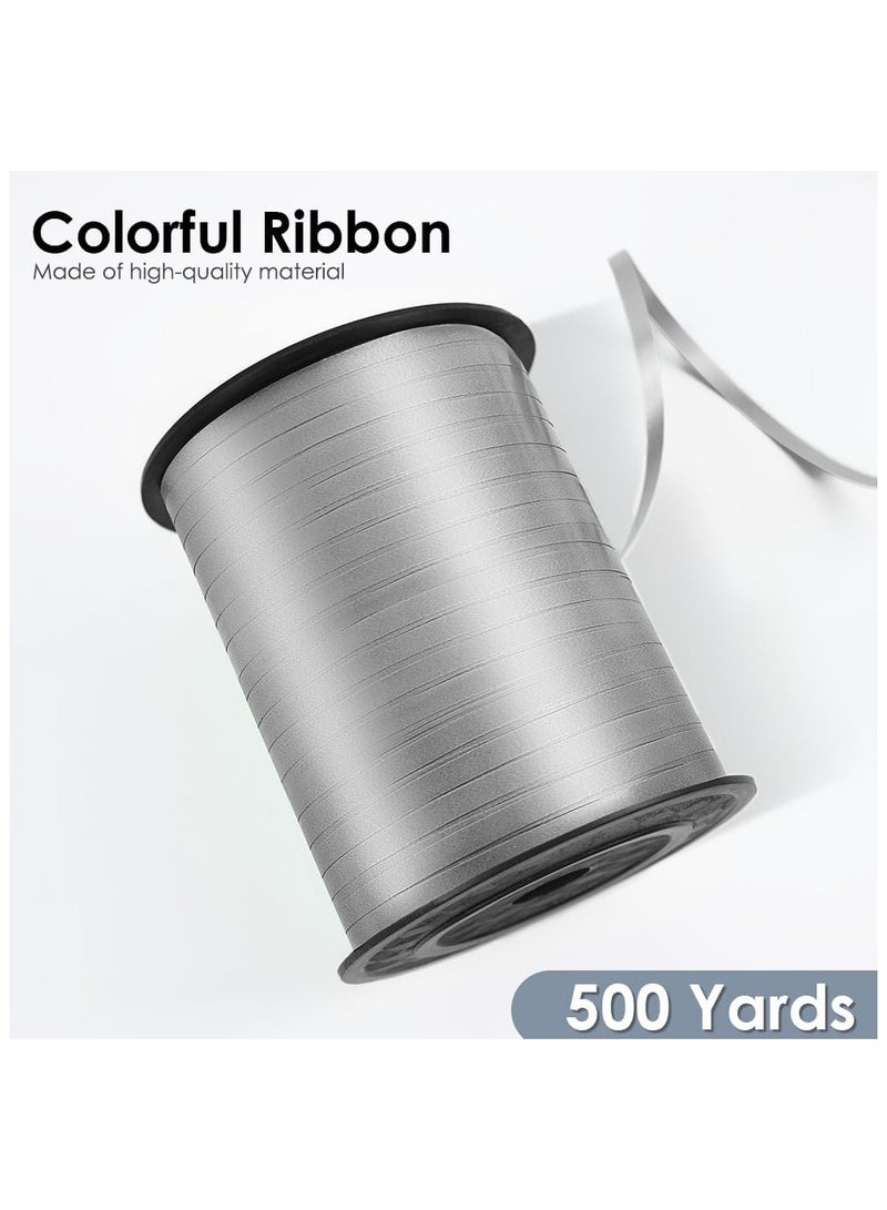 Home zone 500 Yard Silver Ribbon Curling Ribbon for Gift Wrapping, Balloons Party Festival Art Craft Décor, Florists, Weddings, Bows - Image 2