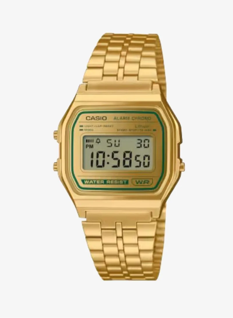 Casio Unisex Stainless Steel Digital Watch A158WEGV-9ADF - 33.2 mm