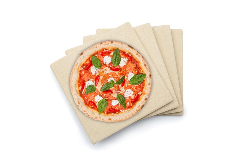 Outset 76176 Pizza Grill Stone Tiles Light Brown Medium Set of 4