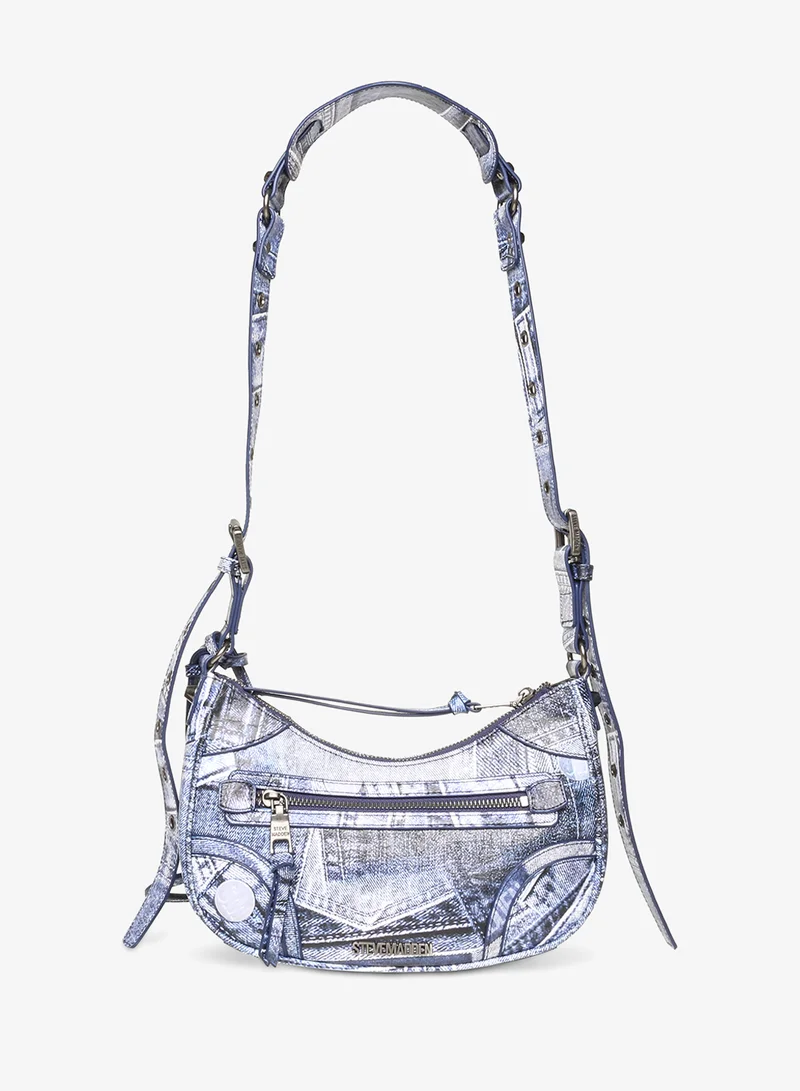 ستيف مادن حقيبة كتف صغيرة بحزام من جلد البولي يوريثين مجعد