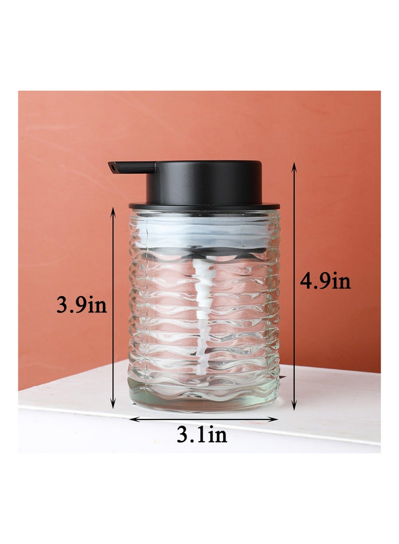 SOLARAE Clear Glass Hand Soap Dispenser, Liquid Soap Dispenser with Pump, Refillable Kitchen Liquid Decorative Bottles for Hand Sanitizer,  for Bathroom, Kitchen, 2 Pcs - 10 Oz - Image 5