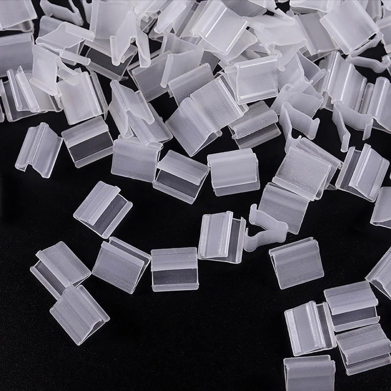 كلاراكو مشبك بالونات شفاف من البلاستيك على شكل حرف V من كلارك، 200 قطعة، مشبك بالونات شفاف على شكل حرف V، مشبك بالونات بلاستيكي على شكل حرف V، مشبك بالونات إبداعي لحفلات الزفاف وحفلات الهالوين، مشبك بالونات مختوم - Image 3