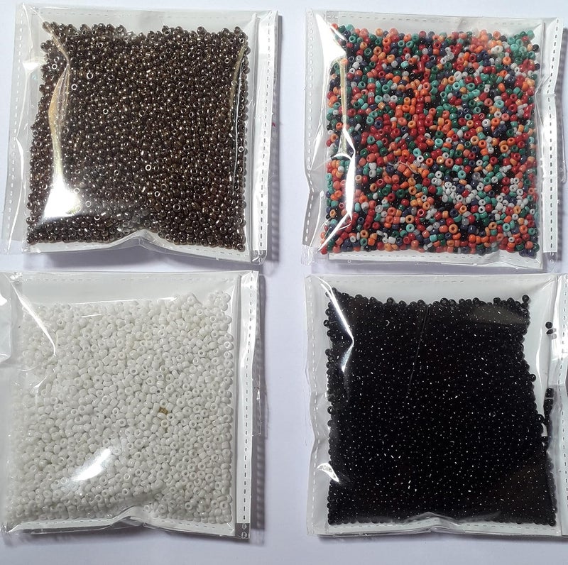 Crafteez Seed Beads for Jewellery Craft Embroidery Making Purpose Combo Pack 50 Gram Each Color - Image 1