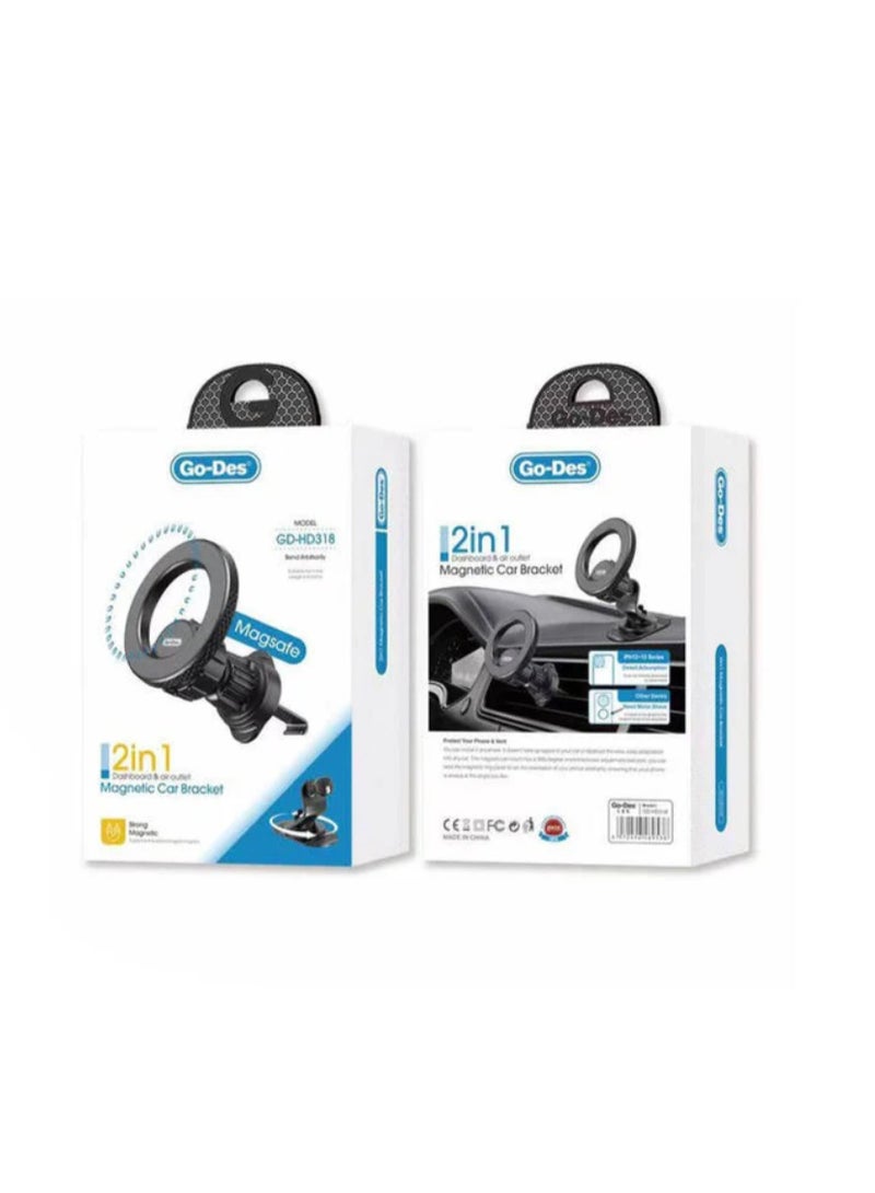 GO-DES 2 in 1 Magnetic Car Holder GD-HD318 - Image 3