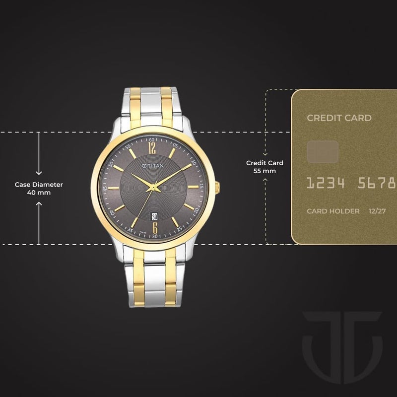 تيتان ساعة تيتان أنالوج للرجال بمينا بني - 1825BM01 - Image 5