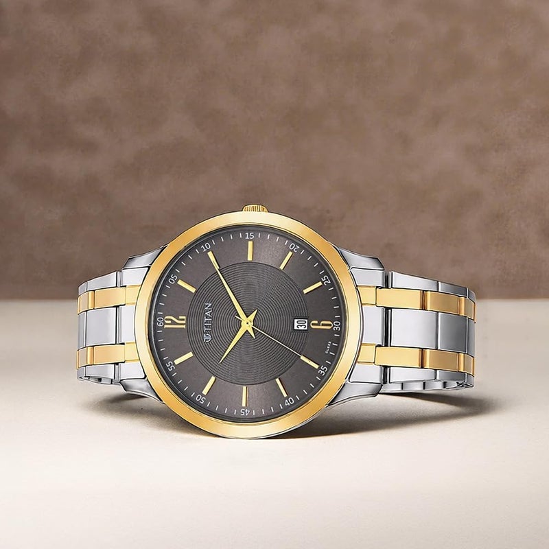 تيتان ساعة تيتان أنالوج للرجال بمينا بني - 1825BM01 - Image 3