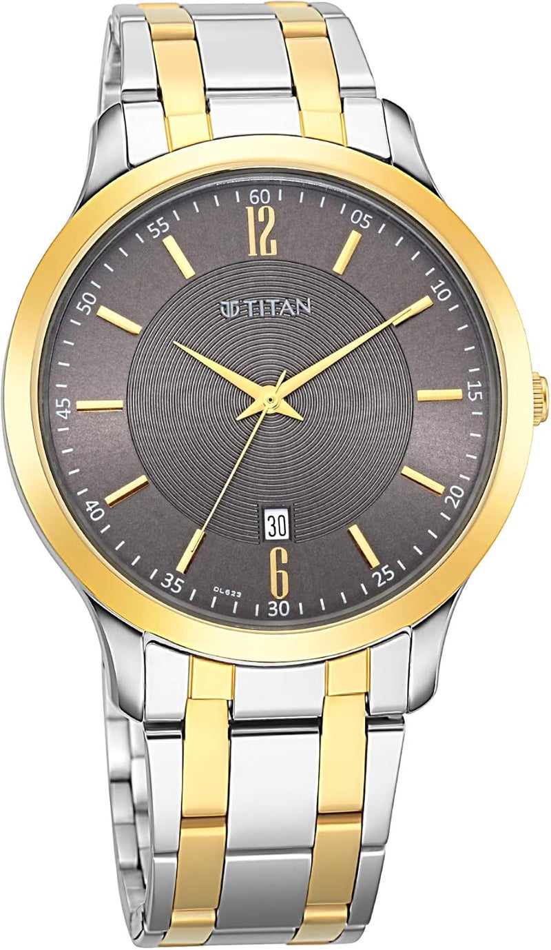 تيتان ساعة تيتان أنالوج للرجال بمينا بني - 1825BM01 - Image 1