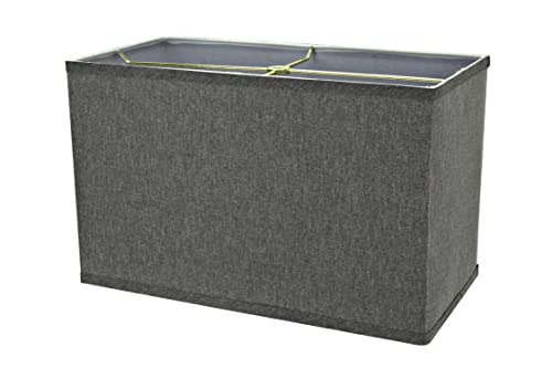 Aspen Creative 36007 Transitional Rectangular Hardback Shape Spider Construction Lamp Shade in Somke Grey, (8+16)"Top x (8+16)"Bottom x 10"Height - Image 4