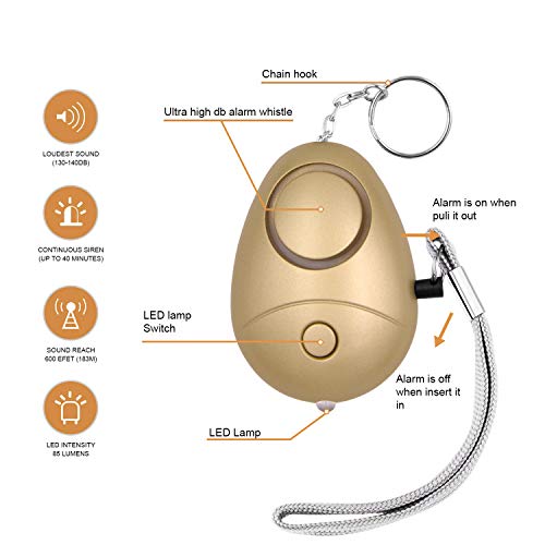 KOSIN Safe Sound Personal Alarm, 6 Pack 140DB Personal Security Alarm Keychain with LED Lights, Emergency Safety Alarm for Women, Men, Children, Elderly - Image 3