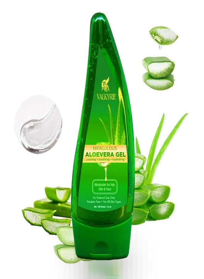 VALKYRIE Aloe Vera Gel for Face & Body Made within 12 Hours of Harvest, 98% Pure Aloe Vera Gel for Skin,Scalp,& Hair, Soothing Aloe Face Moisturizer | Multipurpose Gel (120gm) - Image 1