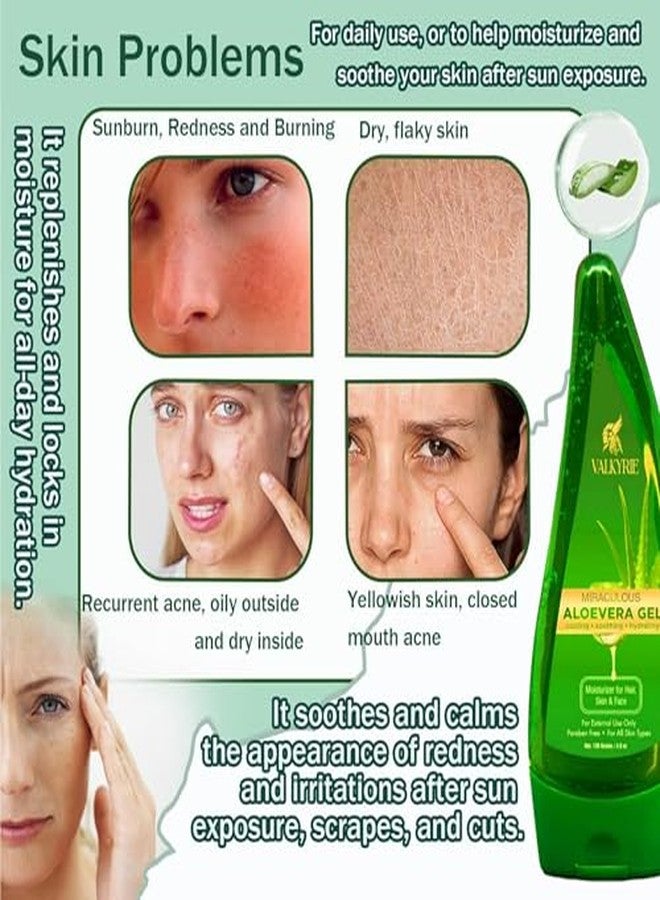 VALKYRIE Aloe Vera Gel for Face & Body Made within 12 Hours of Harvest, 98% Pure Aloe Vera Gel for Skin,Scalp,& Hair, Soothing Aloe Face Moisturizer | Multipurpose Gel (120gm) - Image 4