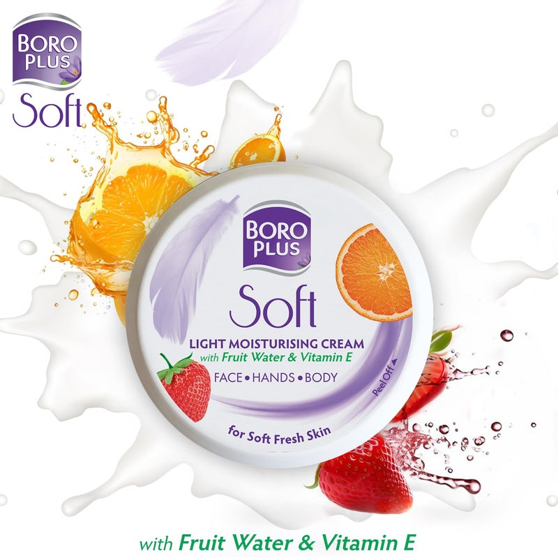 BoroPlus Soft Light Moisturising CreamLight NonstickyProvides 24 hour moisturisation For Soft Fresh Skin 200 ml - Image 2