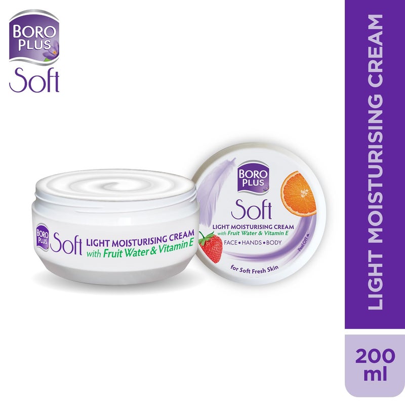 BoroPlus Soft Light Moisturising CreamLight NonstickyProvides 24 hour moisturisation For Soft Fresh Skin 200 ml - Image 3
