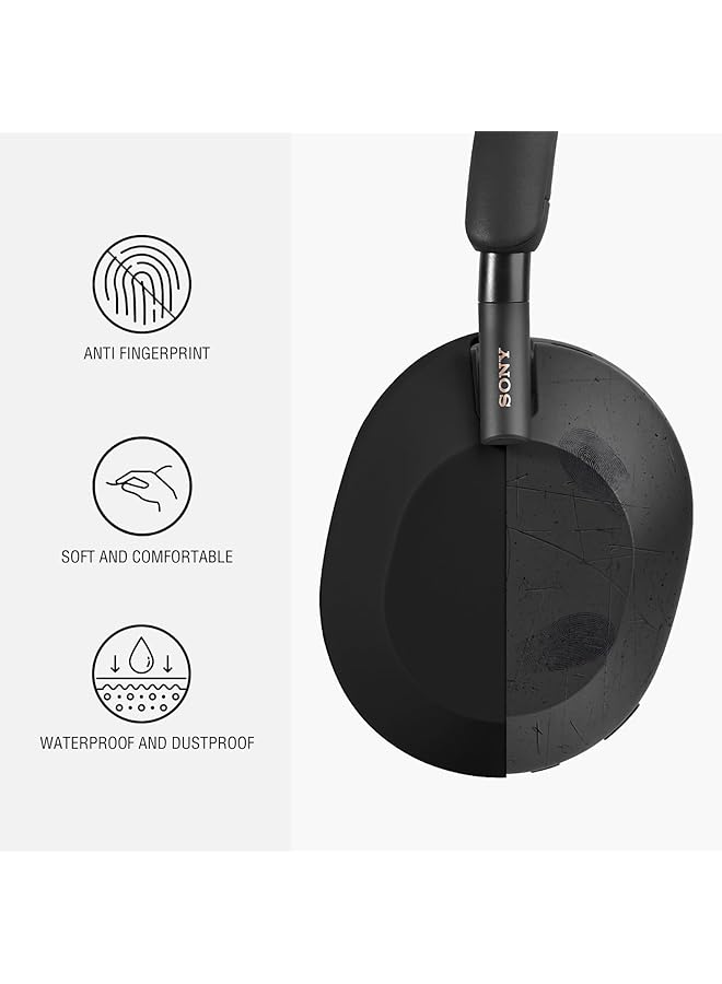 erorex Silicone Case For Sony Wh 1000Xm5 3 Pcs Wireless Headphones Protective Cover Headband Protector Cushion Replacement With Zipper Black  - Image 3