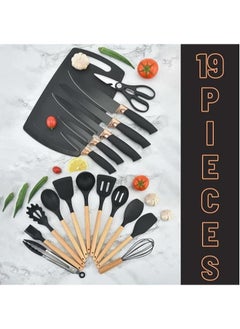 Kitchen Utensil Set 19 Piece Silicone - Non-Stick Cooking Tools Kit Includes Knives, Spatulas, Spoons, Ladles for Professional Chefs or Home Cooks(Grey) - pzsku/Z3F01F49BC9DB287DA064Z/45/_/1738669425/18433d98-b022-40c1-9818-adc8bca5b108