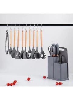 Kitchen Utensil Set 19 Piece Silicone - Non-Stick Cooking Tools Kit Includes Knives, Spatulas, Spoons, Ladles for Professional Chefs or Home Cooks(Grey) - pzsku/Z3F01F49BC9DB287DA064Z/45/_/1738669494/c71689e2-473d-4e02-930a-9d493aeee412