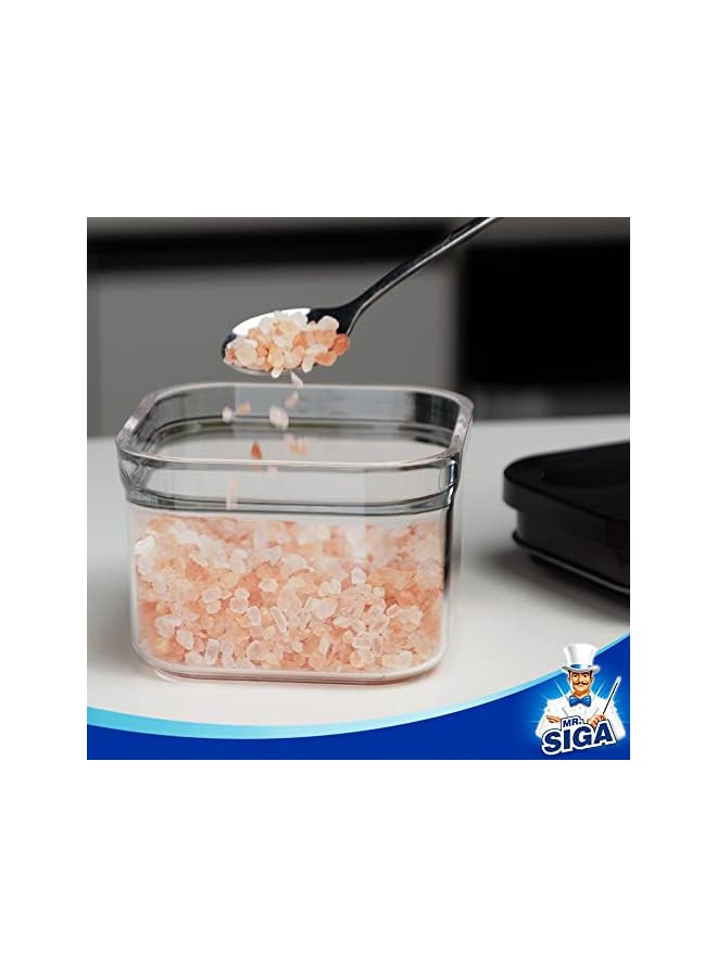 Green Tiger 4 Pack Airtight Food Storage Container Set, BPA Free Kitchen Pantry Organization Canisters, One-handed Airtight Cereal Snack Candy Storage Containers, 360ml / 12.2oz, Small, Black - Image 2