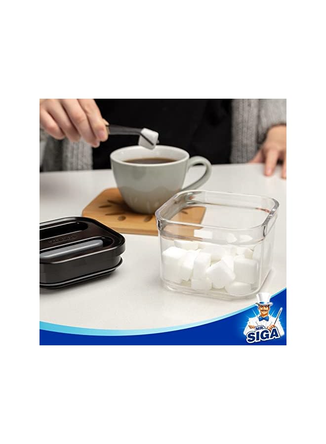 Green Tiger 4 Pack Airtight Food Storage Container Set, BPA Free Kitchen Pantry Organization Canisters, One-handed Airtight Cereal Snack Candy Storage Containers, 360ml / 12.2oz, Small, Black - Image 5