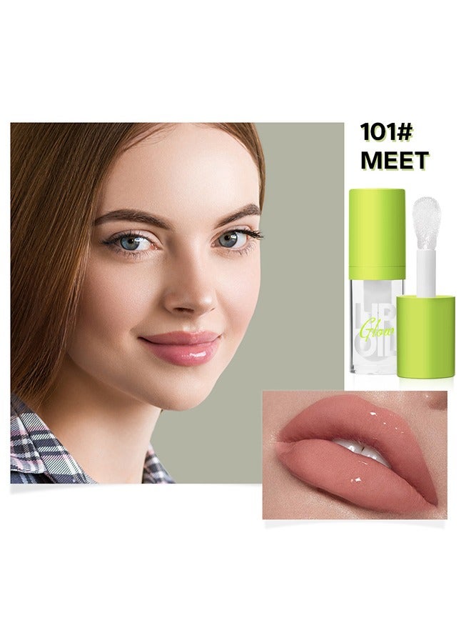 JOVIALITY Big Brush Head Lip Oil, Ultra-Hydrating & Nourishing, Smooth Glossy Finish Lip Glow Oil, Shiny and Vegan Tinted Lip Gloss, Non-Sticky Formula (MEET) - Image 2