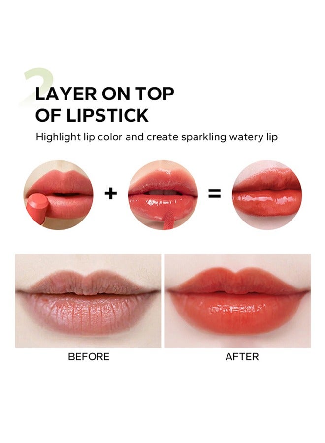 JOVIALITY Big Brush Head Lip Oil, Ultra-Hydrating & Nourishing, Smooth Glossy Finish Lip Glow Oil, Shiny and Vegan Tinted Lip Gloss, Non-Sticky Formula (MEET) - Image 5
