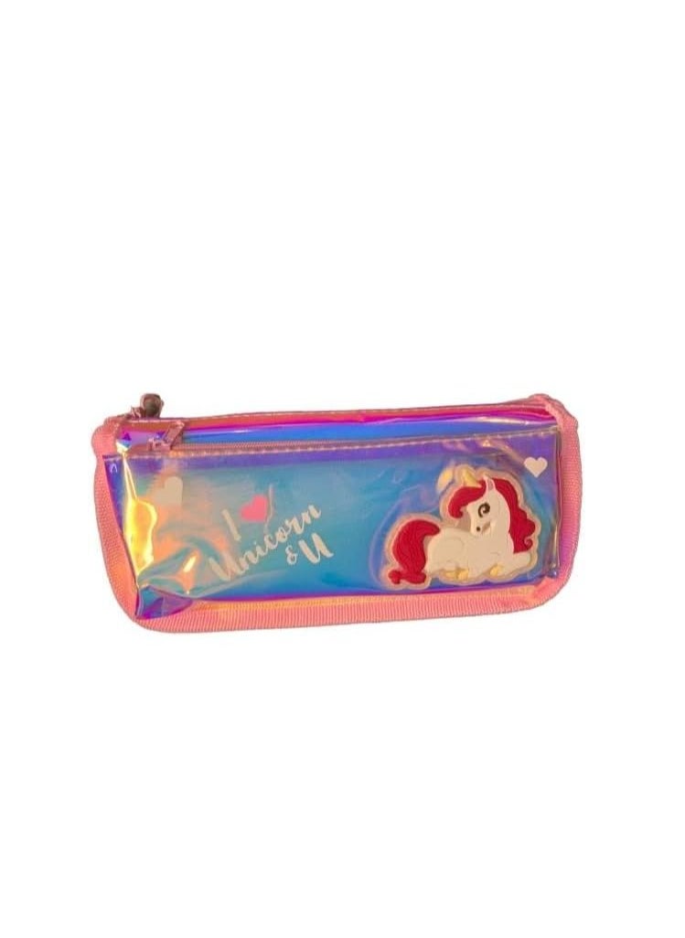 Generic Pencil Stationary Case Compass Box Multipurpose Travel Pouch case Kids/Women/Girls for School/College/Office/Home/Organizer Design and (Unicorn) (Baby-Blue)  - Image 5