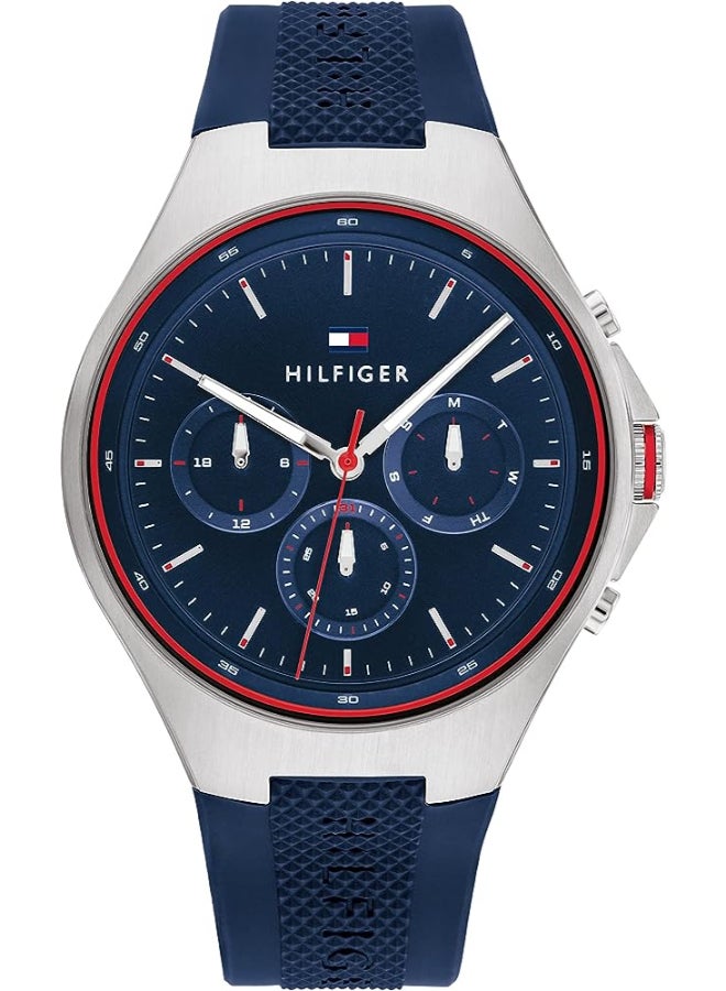 TOMMY HILFIGER Men's Blue Dial Analog Quartz Watch 44 mm -  1792057 