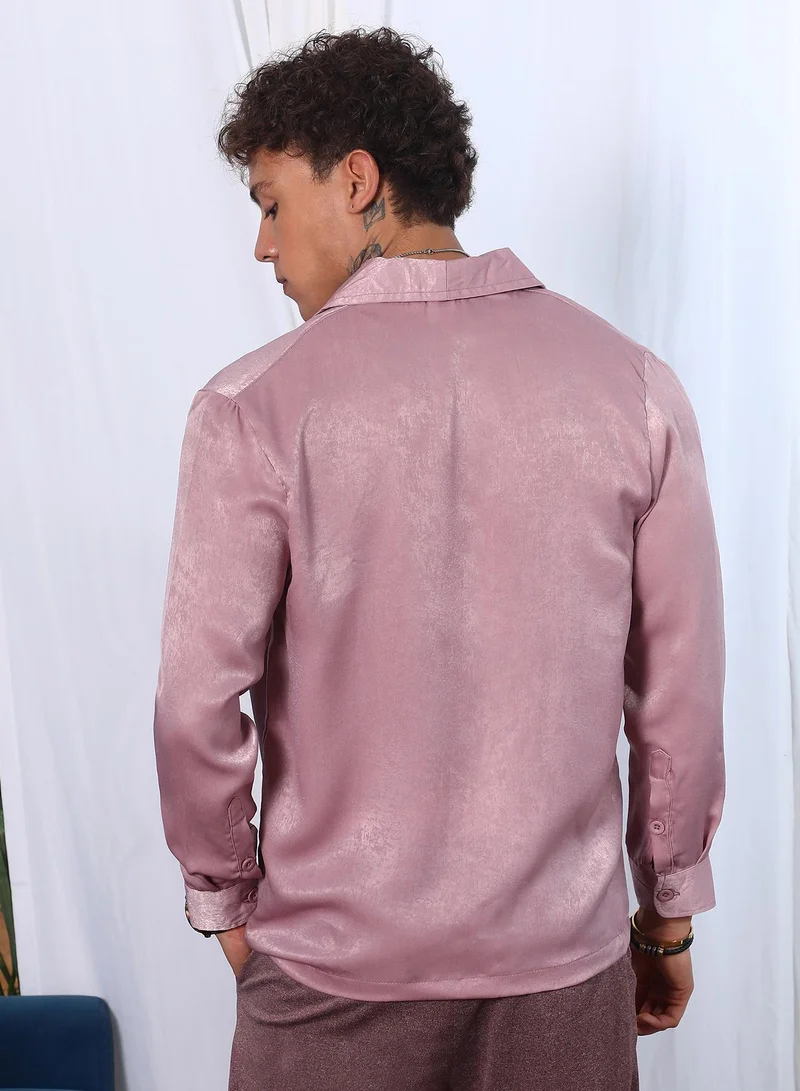 Campus Sutra Shawl Collar Shirt