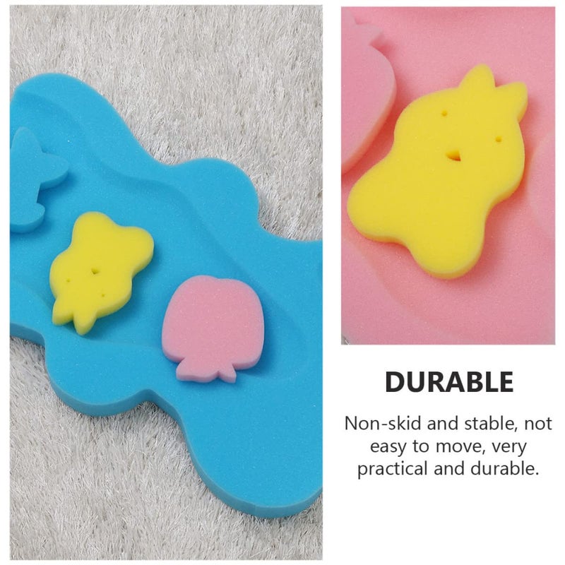 cheekyglo 2pcs Anti- Skid Sponge Bathing, Shower Bath Bathtub Mat: Anti- Slip Pad Infant Mad Practical Pads Newborn Pad, Cartoon Mat Mats Tub Supple Skid Bathing Baby Proof Cushions - Image 3