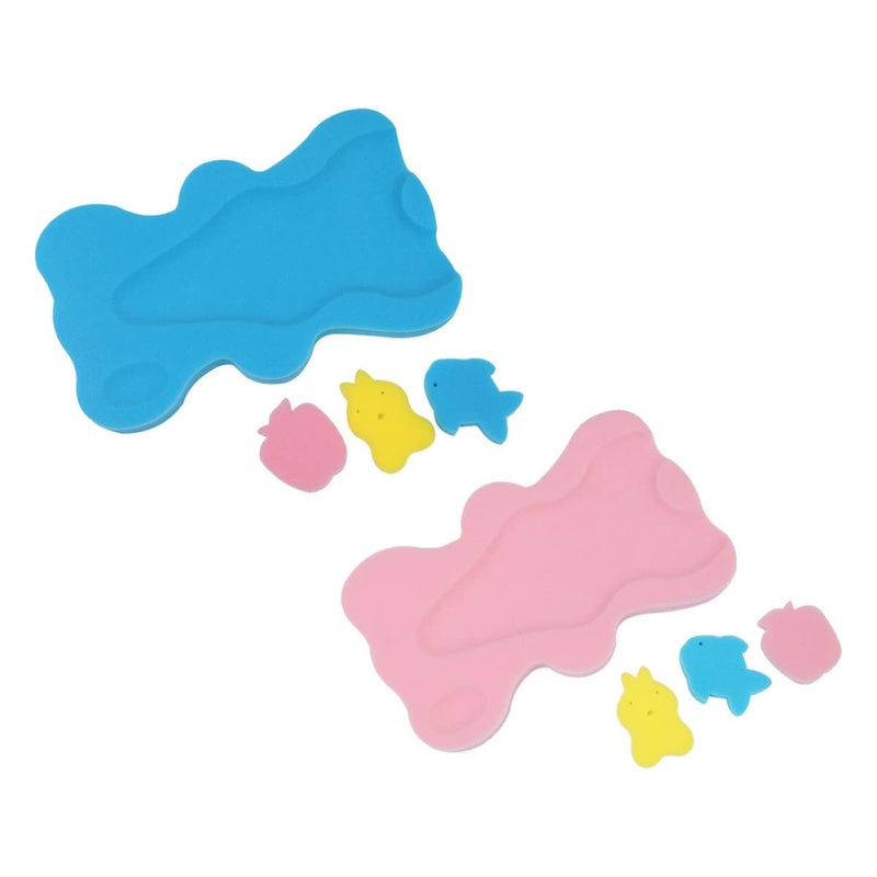 cheekyglo 2pcs Anti- Skid Sponge Bathing, Shower Bath Bathtub Mat: Anti- Slip Pad Infant Mad Practical Pads Newborn Pad, Cartoon Mat Mats Tub Supple Skid Bathing Baby Proof Cushions - Image 1