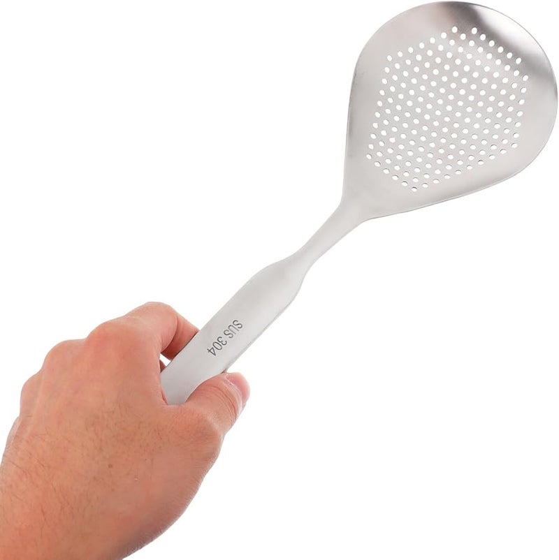 Stainless Steel Slotted Spoon Skimmer Ladle For Pasta Noodle And Dumpling Strainer - Image 4