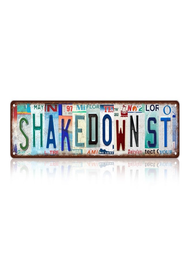 MTsigns Vintage Shakedown St Metal Tin Signs Street Signs Man Cave Music Room Wall Decor 16 x 4 Inches - Image 1